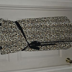 Leopard Print Dress with Black Accents